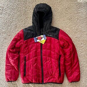 Eddie Bauer Boys Reversible Jacket, Red and Black color, Child Large size, New